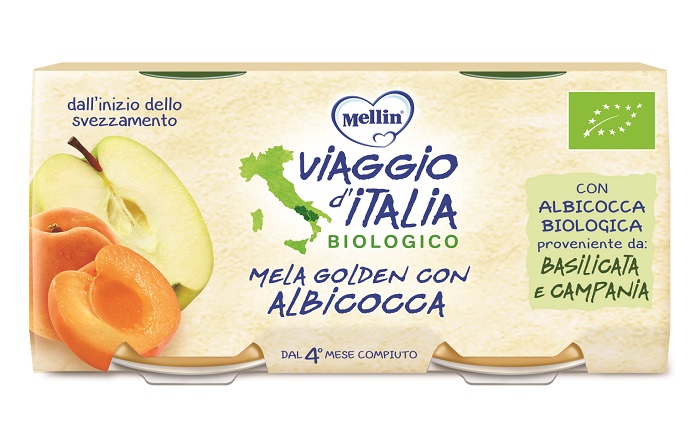 MELLIN OMOGENEIZZATO MELA GOLDEN ALBICOCCA 2 X 100 G