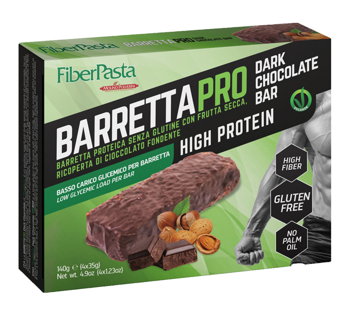 FIBERPASTA BARRETTA PROT DARK CHOCOLATE 4X35 G