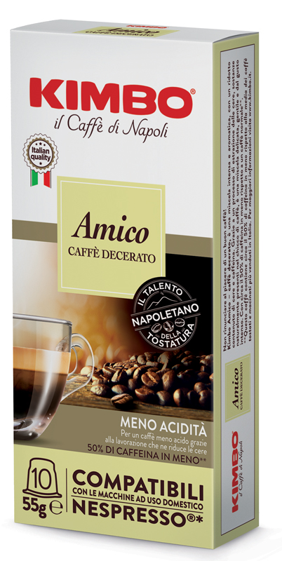 Kimbo Amico Caffè Decerato Capsule Compatibili Nespresso 10 Pezzi