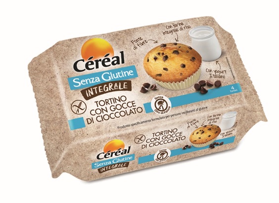 CEREAL SENZA GLUTINE INTEGRALE TORTINO CON GOCCE DI CIOCCOLATO 4X40 G