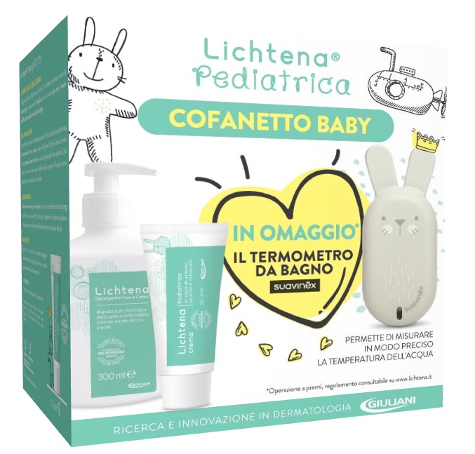 LICHTENA PEDIATRICA COFANETTO NEONATO CONTENENTE CREMA 50 ML+ DETERGENTE 300 ML + OMAGGIO SUAVINEX