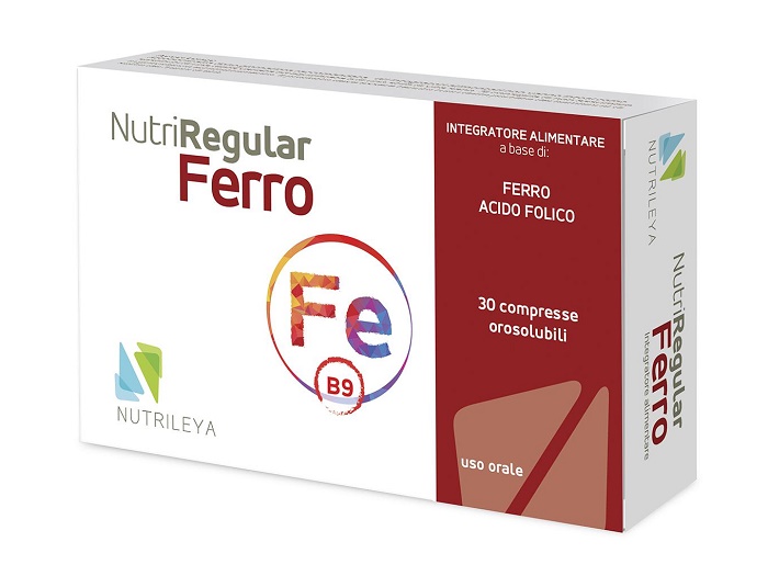 Nutriregular Ferro Integratore con Acido Folico 30 Compresse