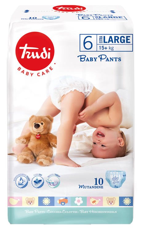 TRUDI BABY CARE PANTS EXTRALARGE 15 KG+ 10 PEZZI