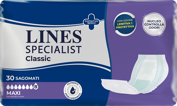 Lines Specialist Classic Pannolone per Incontinenza Maxi 30 Pezzi