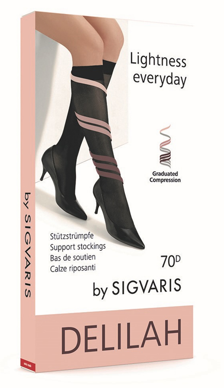 SIGVARIS DELILAH 70 DENARI FLAT GAMBALETTO NERO 2