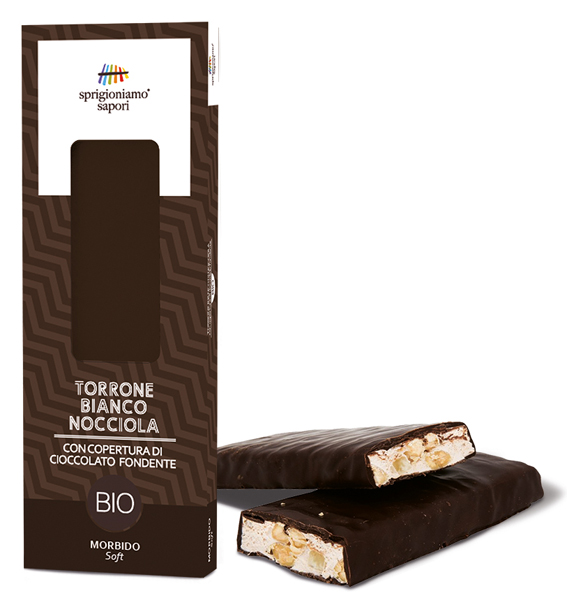 SPRIGIONIAMO SAPORI TORRONE ALLA NOCCIOLA RICOPERTO DI CIOCCOLATO FONDENTE 100 G