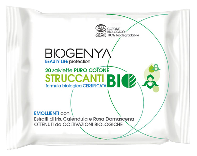 BIOGENYA BEAUTY LIFE PROTECTION 20 SALVIETTE IN PURO COTONESTRUCCANTI BIO