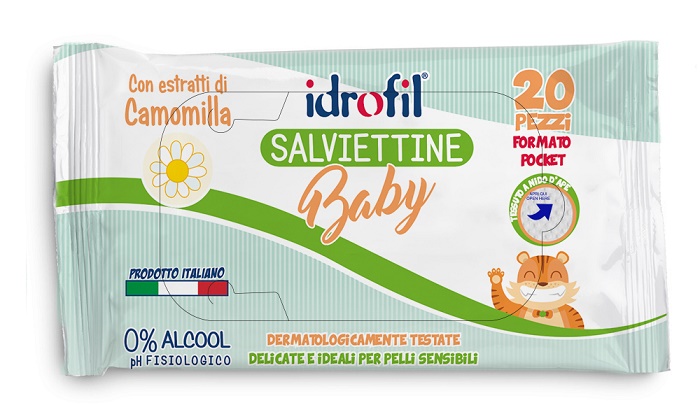 IDROFIL SALVIETTINE BABY ESTRATTI DI CAMOMILLA 20 PEZZI
