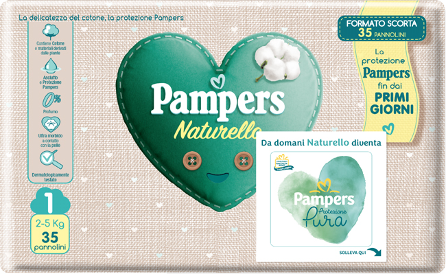 Pampers Naturello Pannolini Taglia 1 35 Pezzi