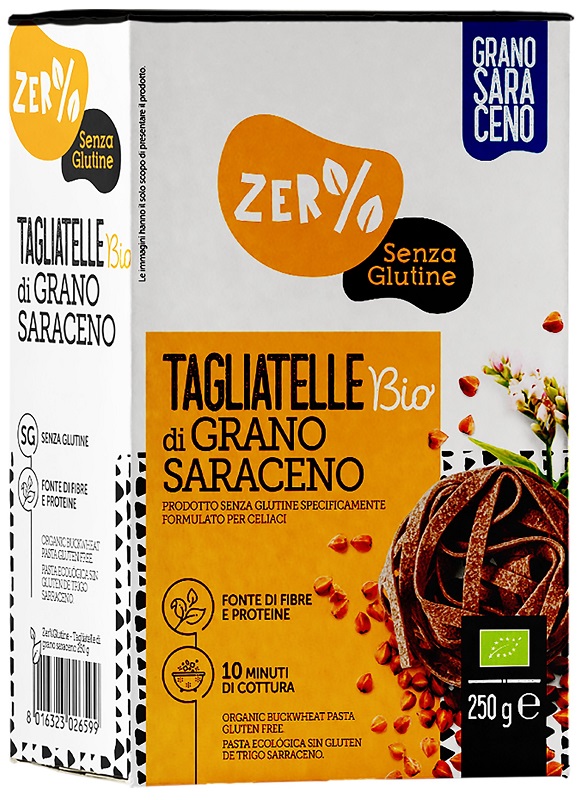 ZERO% GLUTINE TAGLIATELLE A NIDO DI GRANO SARACENO INTEGRALESENZA GLUTINE BIO 250 G
