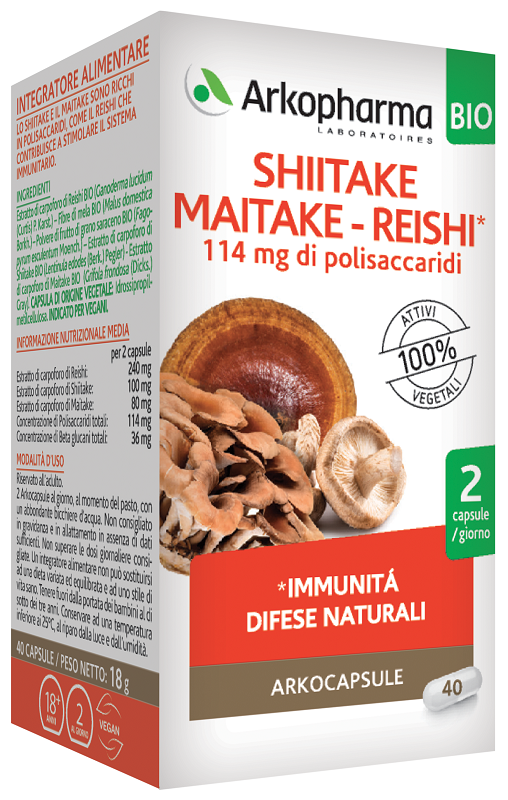 ARKOCAPSULE SHIITAKE MAITAKE REISHI BIO 40 CAPSULE