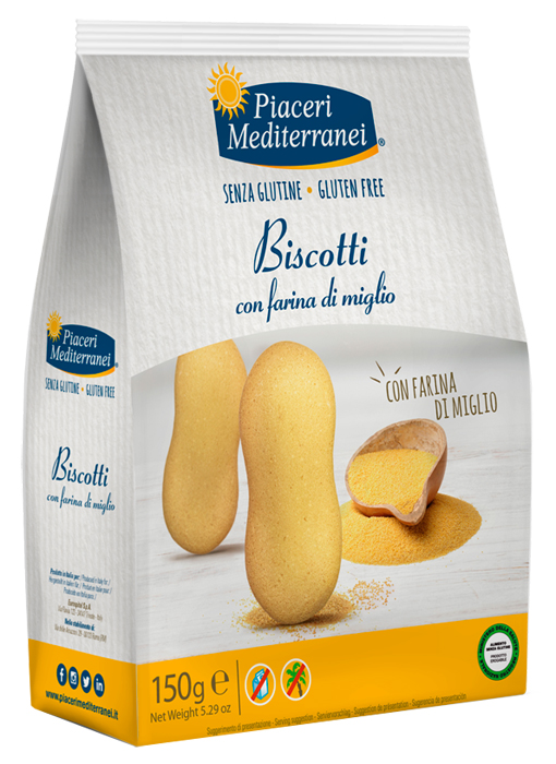 PIACERI MEDITERRANEI BISCOTTI FARINA DI MIGLIO 150 G