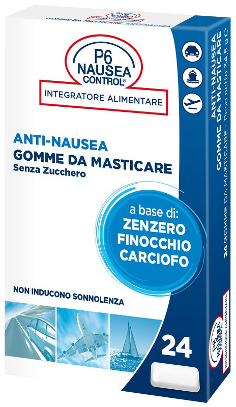 P6 NAUSEA CONTROL 24 GOMME DA MASTICARE SENZA ZUCCHERO