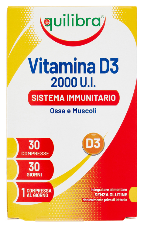VITAMINA D3 2000UI SISTEMA IMMUNITARIO OSSA E MUSCOLI 30 COMPRESSE