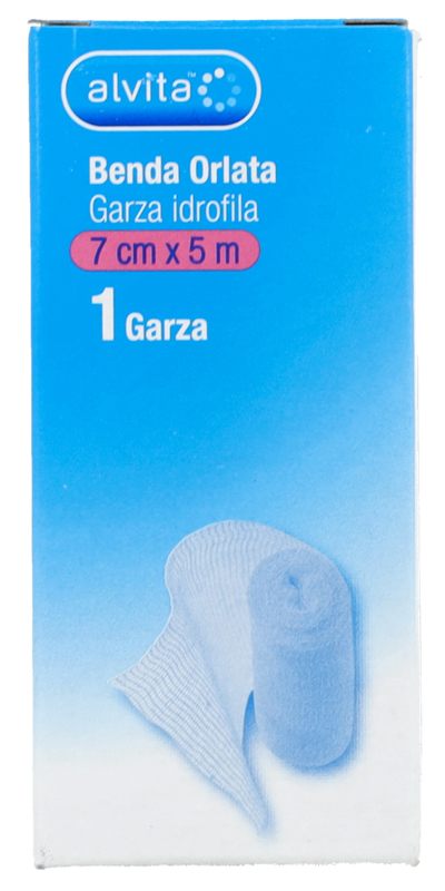 BENDA IN GARZA IDROFILA ORLATA ALVITA 7X500CM