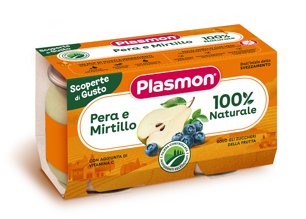 PLASMON OMOGENEIZZATO PERA MIRTILLO 2 PEZZI DA 104 G