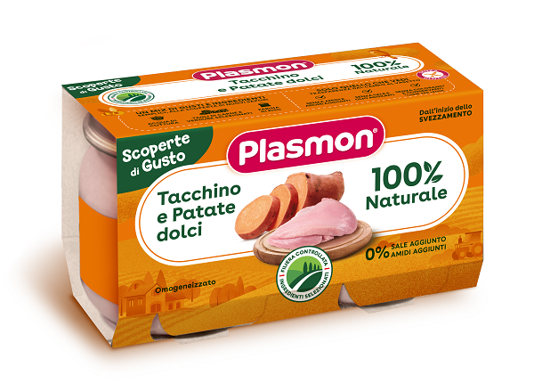 PLASMON OMOGENEIZZATI TACCHINO PATATE DOLCI 2 PEZZI DA 120 G