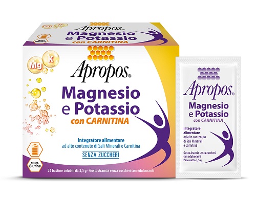 APROPOS MAGNESIO POTASSIO CARNITINA 24 BUSTINE SENZA ZUCCHERO 3,5 G CADAUNA