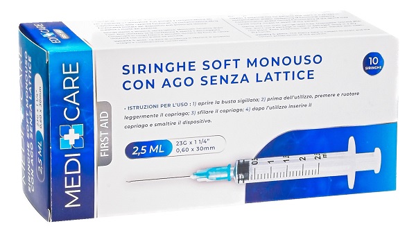 SIRINGA SOFT CAPACITA' 2,5ML AGO GAUGE 23 CONFEZIONE 10 PEZZI