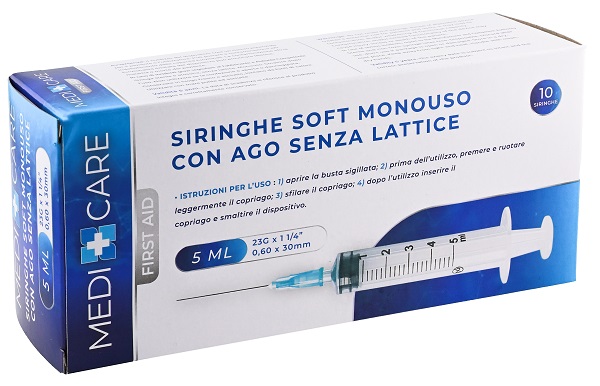 SIRINGA SOFT CAPACITA' 5ML AGO GAUGE 23 CONFEZIONE 10 PEZZI