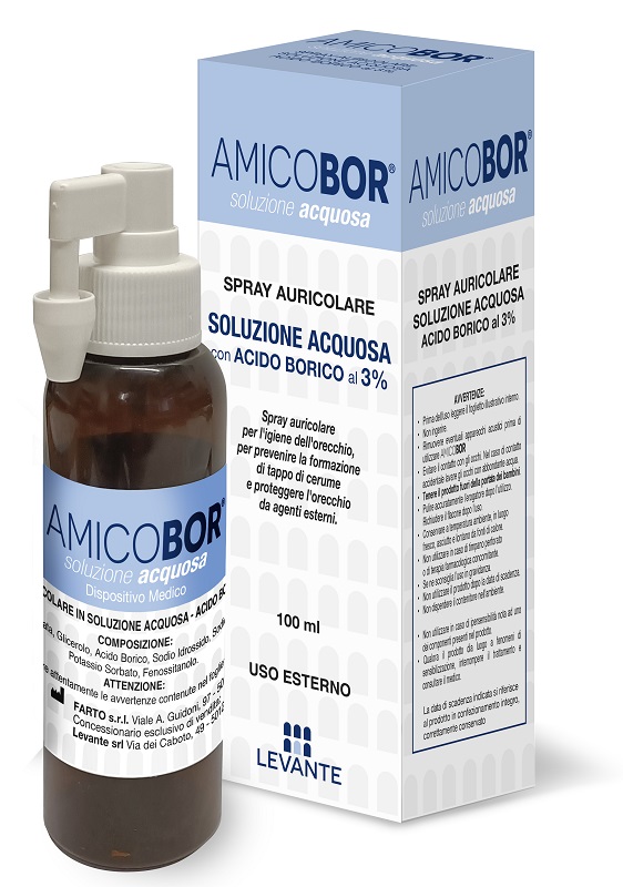 Amicobor Soluzione Acquosa Igiene Auricolare 100 ml