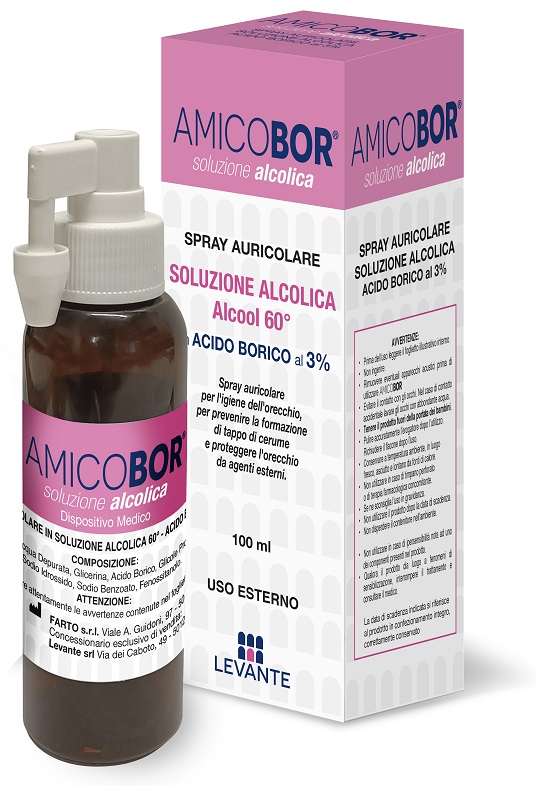 Amicobor Soluzione Alcolica Igiene Auricolare 100 ml