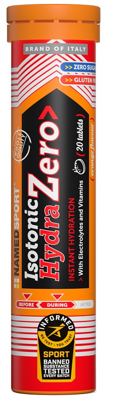 Named Sport Isotonic HydraZero - Integratore Isotonico Gusto Arancia - 20 Compresse Effervescenti