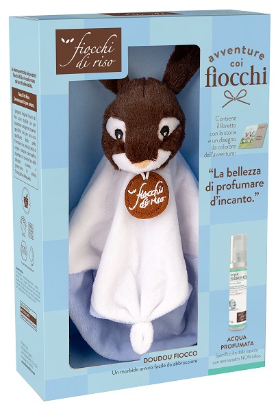 COFANETTO FIOCCHI DI RISO AVVENTURE DOUDOU AZZURRO