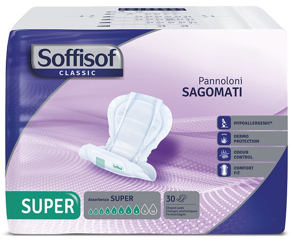 PANNOLONE SOFFISOF CLASSIC SAGOMATO SUPER 30 PEZZI