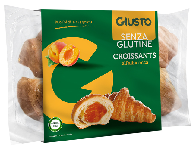 GIUSTO SENZA GLUTINE CROISSANT ALBICOCCA 4 PEZZI DA 80 G