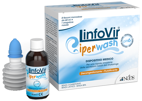 Linfowir Iperwash Soluzione Salina Ipertonica 8 Flaconi con Erogatore