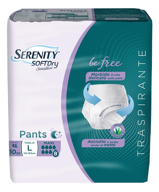 SERENITY PANTS SD SENSITIVE BE FREE MAXI L 10 PEZZI