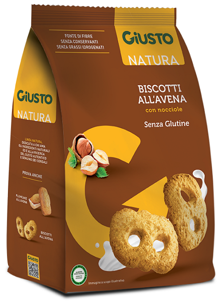 GIUSTO SENZA GLUTINE BISCOTTI AVENA CON NOCCIOLE 250 G