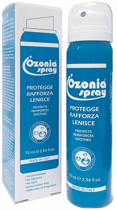 OZONIA SPRAY A BASE DI OLIO OZONIZZATO PER CUTE E MUCOSE ARROSSATE INFIAMMATE DISTROFICHE SENSIBILI 75 ML
