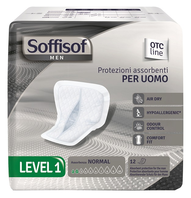 PANNOLONE PER INCONTINENZA SAGOMATO SOFFISOF MEN LEVEL 1 12PEZZI