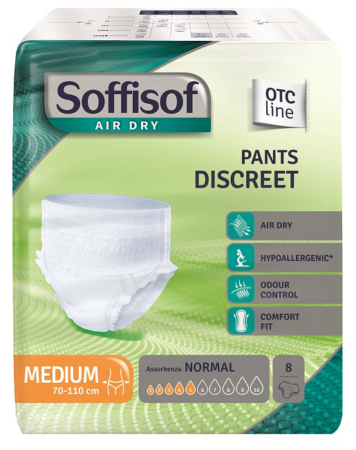 PANNOLONE SOFFISOF AIR DRY PANTS DISCREET MEDIUM 8 PEZZI