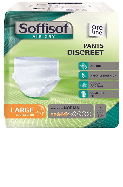 PANNOLONE SOFFISOF AIR DRY PANTS DISCREET LARGE 7 PEZZI