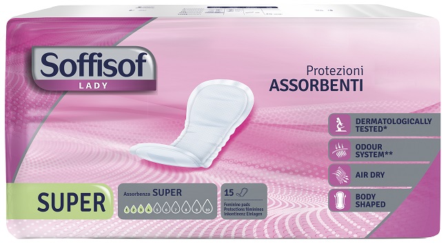 PANNOLONE PER INCONTINENZA SOFFISOF LADY AIR DRY SUPER 15 PEZZI