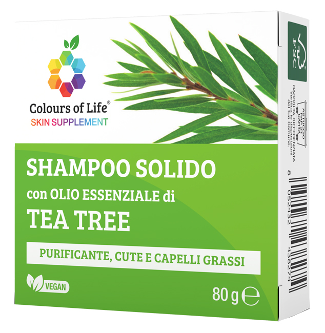 TEA TREE SHAMPOO SOLIDO 80 G COLOURS OF LIFE