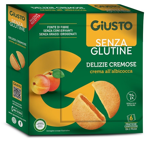 GIUSTO SENZA GLUTINE DELIZIE CREMOSE ALBICOCCA 6 CONFEZIONIDA 30 G
