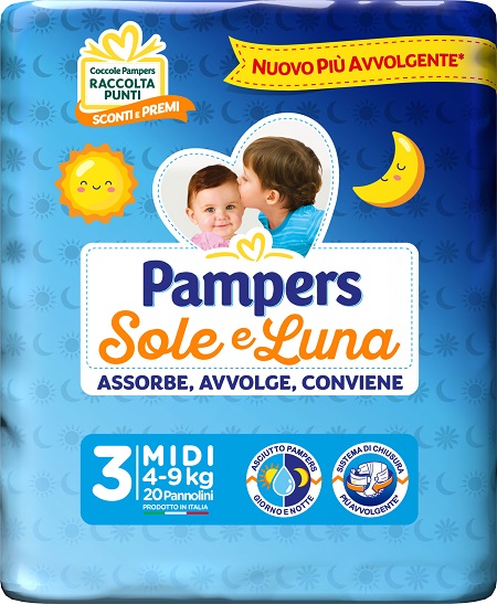Pampers Sole & Luna Pannolini Midi Taglia 3 20 Pezzi