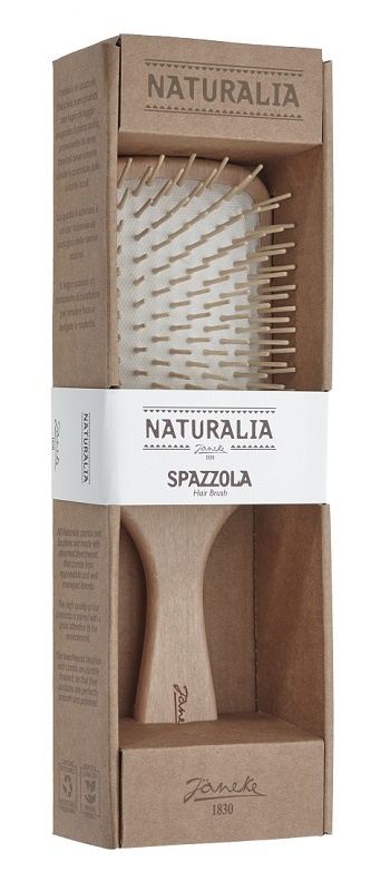 SPAZZOLA RETTANGOLARE LEGNO SCATOLA NATURALIA