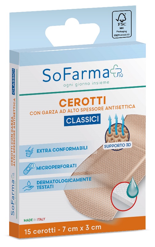 CEROTTO CLASSICO SOFARMAPIU' 7X3 CM 15 PEZZI