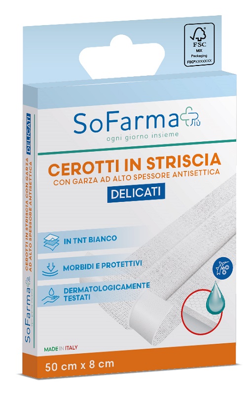 CEROTTO DELICATO SOFARMAPIU' STRISCIA 50X8 CM