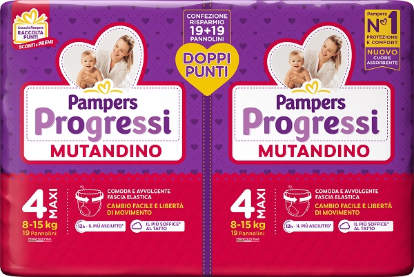 PAMPERS PROGRESSI MUTANDINO MAXI PACCO DOPPIO 38 PEZZI