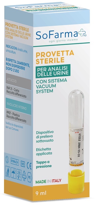 PROVETTA SOTTOVUOTO VACUTEST SOFARMAPIU' DA 9 ML