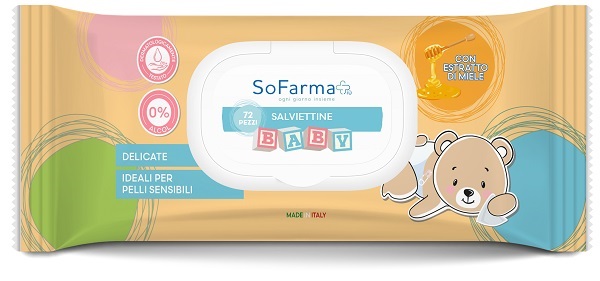SOFARMAPIU' SALVIETTINE BABY MIELE 72 PEZZI
