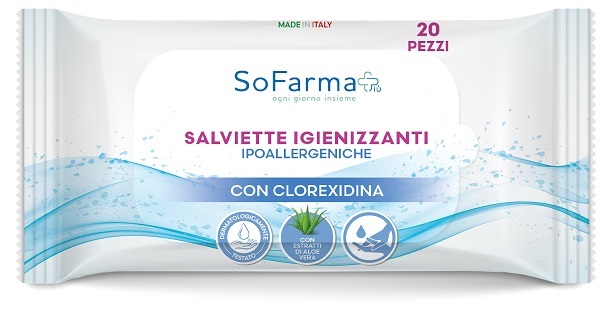 SOFARMAPIU' SALVIETTINE POCKET CLOREXIDINA 20 PEZZI