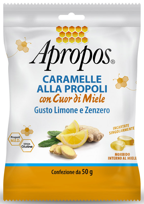 APROPOS CARAMELLE DURE LIMONE/ZENZERO CUOR DI MIELE 50 G