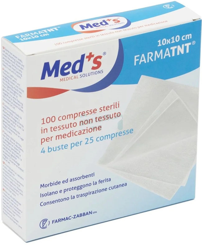 GARZA COMPRESSA MEDS FARMATNT IN TESSUTO NON TESSUTO 10X10CM100 PEZZI